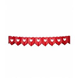 Foto van Hartjes liefde thema valentijn slingers van 6 meter rood - feestslingers
