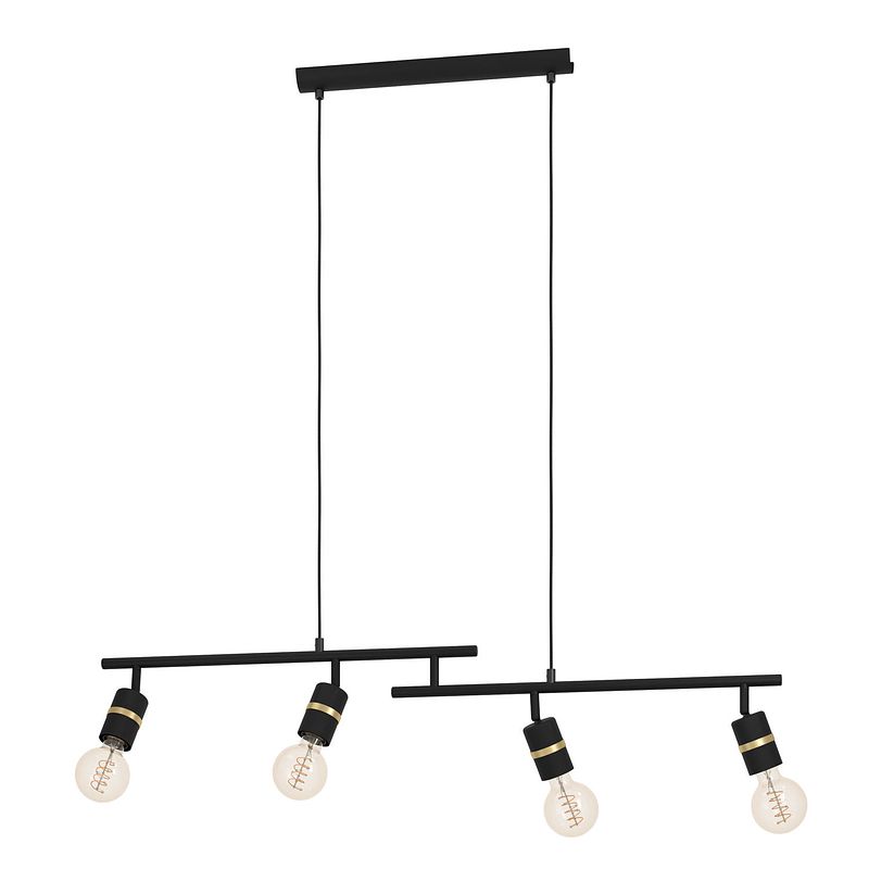 Foto van Eglo lurone hanglamp - e27 - 100 cm - zwart/koper