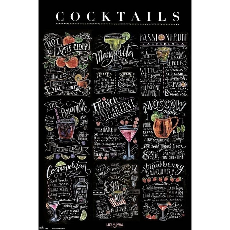 Foto van Grupo erik lily and val cocktails poster 61x91,5cm