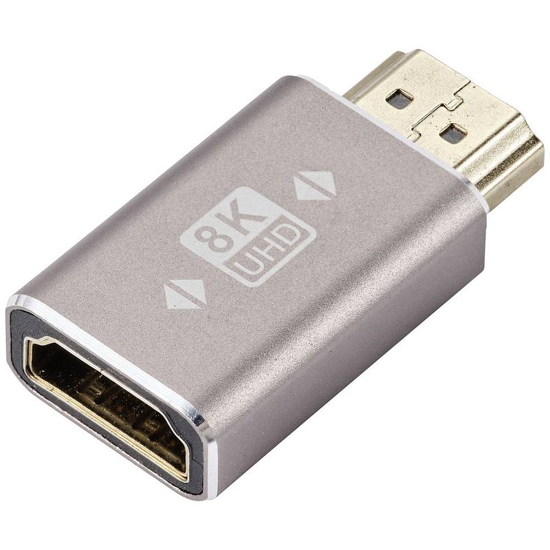 Foto van Speaka professional sp-11302000 hdmi adapter [1x hdmi-stekker - 1x hdmi-bus] grijs uhd 8k @ 60 hz, uhd 4k @ 120 hz