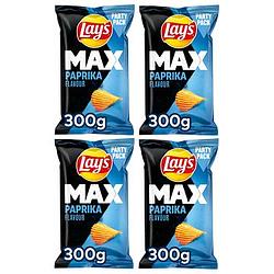 Foto van 2 zakken lay'ss max 300 gram, doritos 272 gram of bugles 160 gram | lay'ss max ribbel chips paprika 4 x 300gr aanbieding bij jumbo