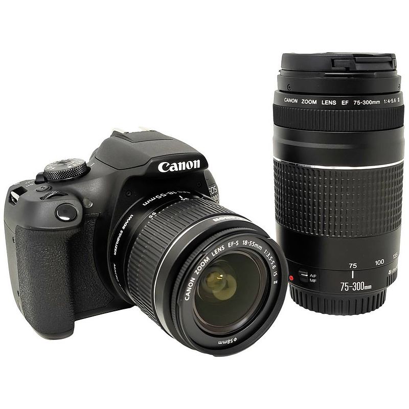 Foto van Canon eos 2000d ef-s 18-55 is ii kit digitale spiegelreflexcamera incl. ef-s 18-55 mm is ii lens 24.1 mpix zwart optische zoeker, met ingebouwde flitser, wifi,