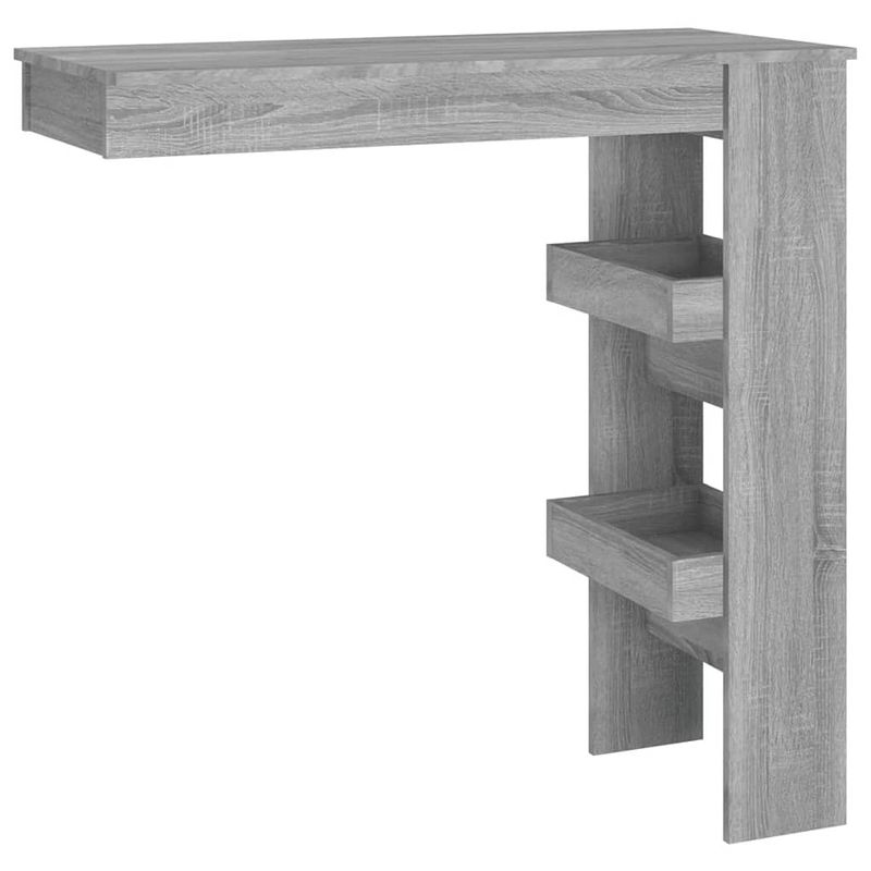 Foto van The living store bartafel wandgemonteerd - grijs sonoma eiken - 102 x 45 x 103.5 cm - stabiele constructie