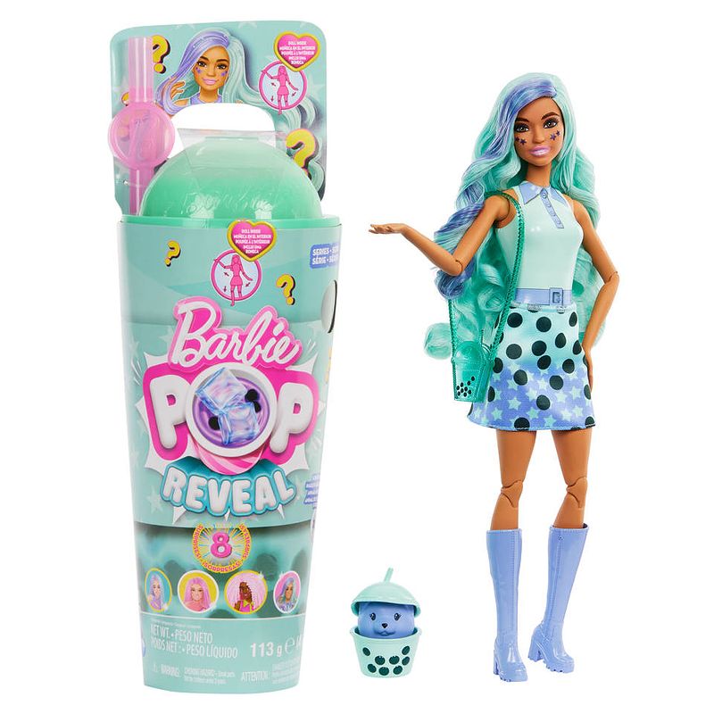 Foto van Barbie pop reveal bubbelthee groene thee