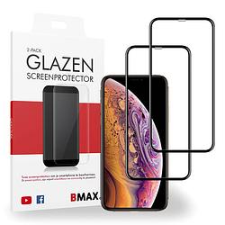 Foto van 2-pack bmax apple iphone xs screenprotector - glass - full cover 5d - black