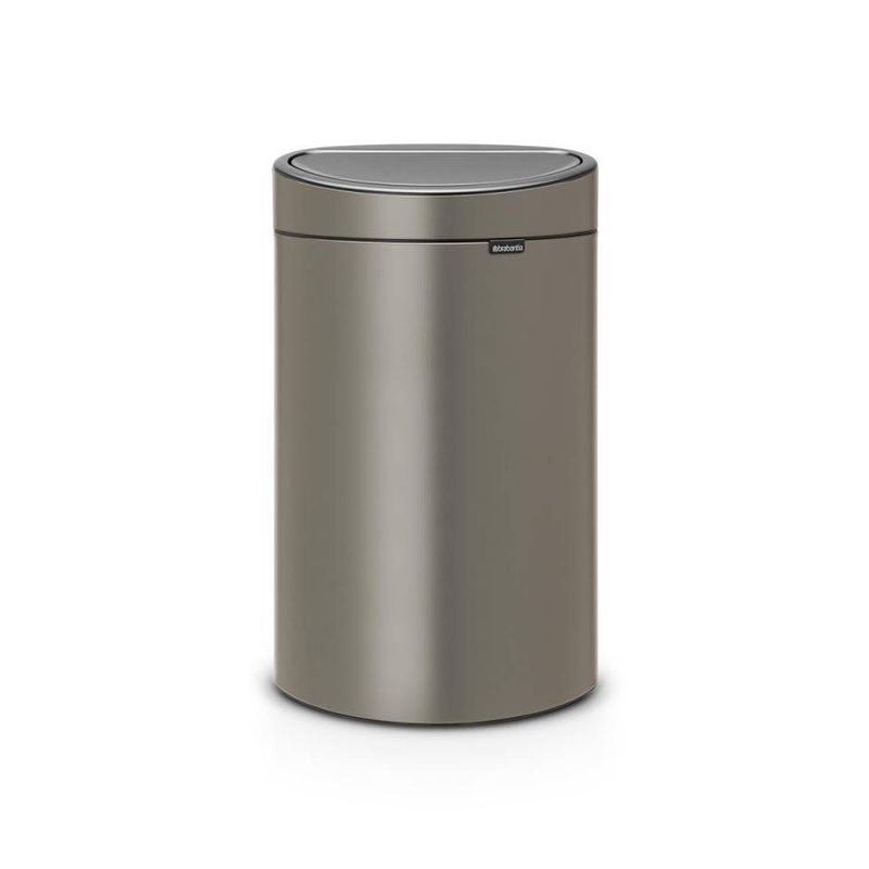 Foto van Brabantia touch bin afvalemmer 40 liter met kunststof binnenemmer - platinum