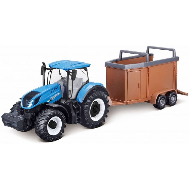 Foto van Bburago tractor met veetransport t7.315 new holland 32,3 x 11 cm