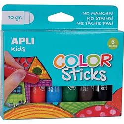 Foto van Apli kids plakkaatverf color sticks, blister met 6 stuks