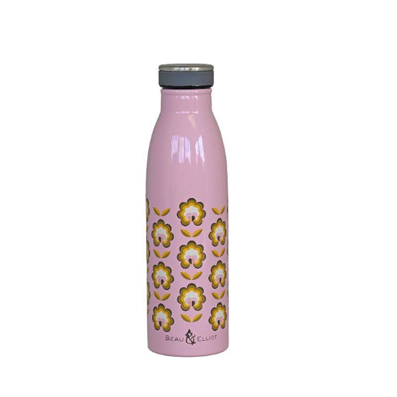 Foto van Beau & elliot - thermosfles, 0.5 l, rvs, retro bloemen - beau & elliot boho lunch & hydration