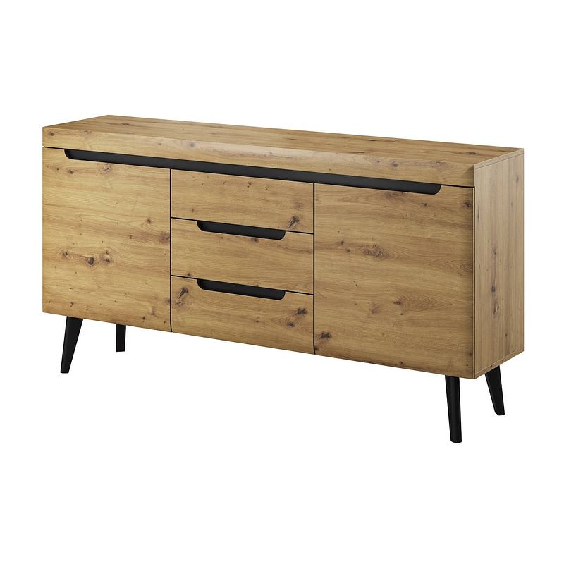 Foto van Meubella - dressoir nebraska - eiken - 160 cm