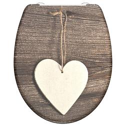 Foto van Schütte toiletbril met soft-close wood heart duroplast met print