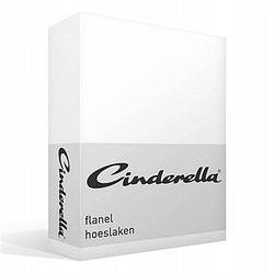 Foto van Cinderella flanel hoeslaken - 100% geruwde flanel-katoen - lits-jumeaux (160x200/210 cm) - white