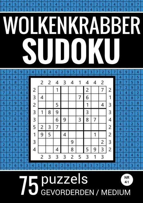 Foto van Wolkenkrabber sudoku - nr. 41 - 75 puzzels - gevorderden / medium - sudoku puzzelboeken - paperback (9789464802573)