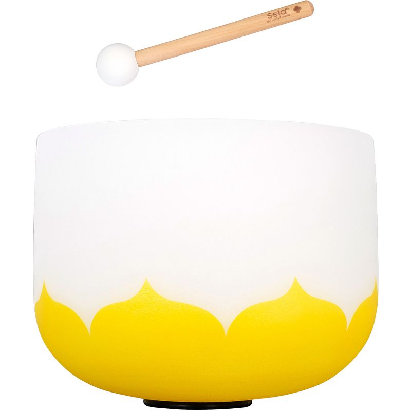 Foto van Sela seclu12e yellow crystal singing bowl set - lotus (e: 432 hz)