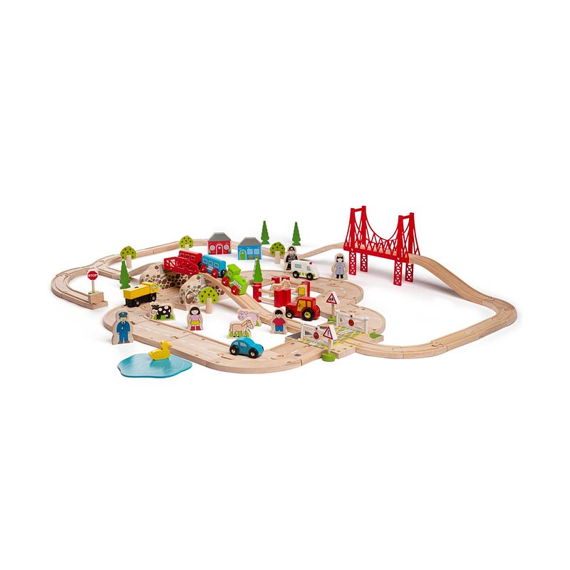 Foto van Bigjigs treinset - road & rail set