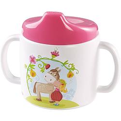 Foto van Haba drinkbeker vicki & pirli 10 cm wit/roze