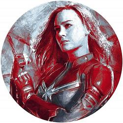 Foto van Komar avengers painting captain marvel vlies zelfklevend fotobehang 125x125cm rond