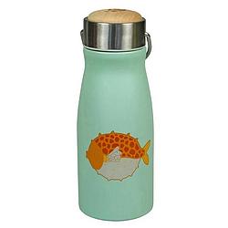 Foto van The zoo drinkbeker puff fish 300 ml rvs groen/zilver