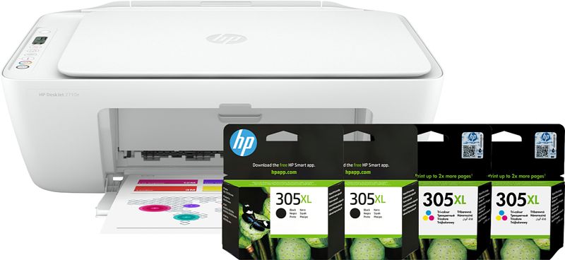 Foto van Hp deskjet 2710e + 2 sets extra inkt