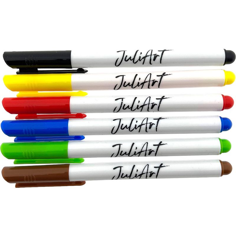 Foto van Juliart permanent markers - 6 kleuren - 12 pakjes