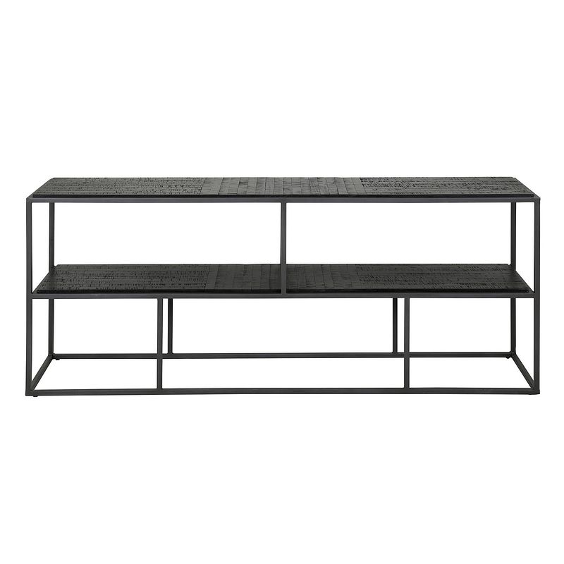 Foto van Hoyz - tv-meubel 150cm - teca black - teakhout zwart