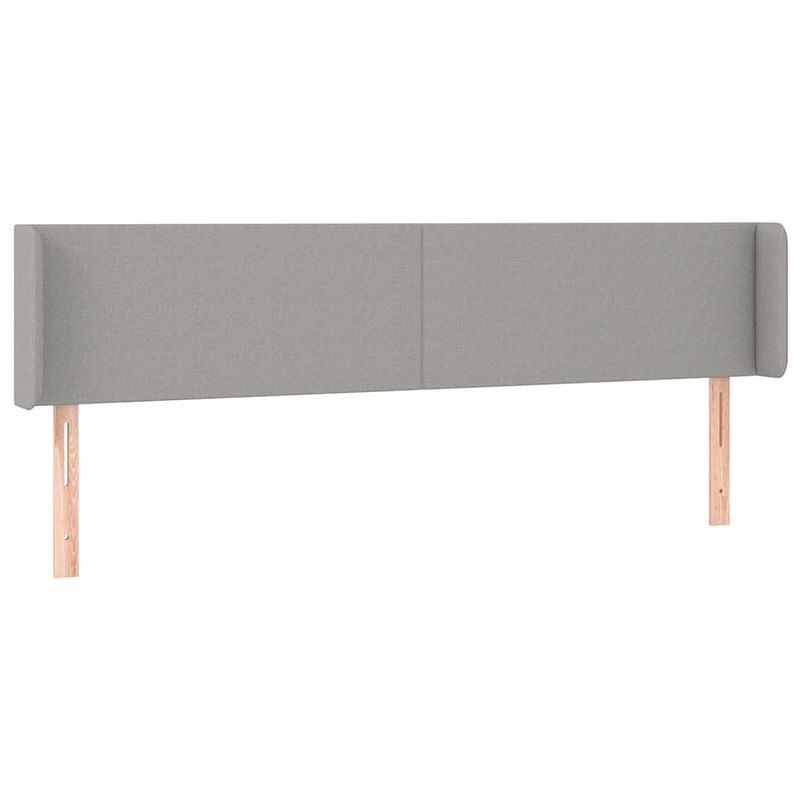 Foto van The living store hoofdbord bed - lichtgrijs - 183x16x78/88 cm - duurzaam stof - verstelbare hoogte