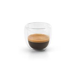 Foto van Set van 2x koffie/espresso glazen dubbelwandig 70 ml - transparant - koffie- en theeglazen