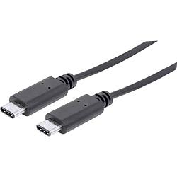 Foto van Manhattan usb-kabel usb 3.2 gen1 (usb 3.0 / usb 3.1 gen1) usb-c stekker, usb-c stekker 1.00 m zwart ul gecertificeerd 353526