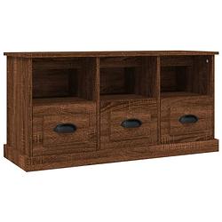 Foto van The living store tv-kast trendy bruineiken - 100 x 35 x 50 cm - duurzaam hout