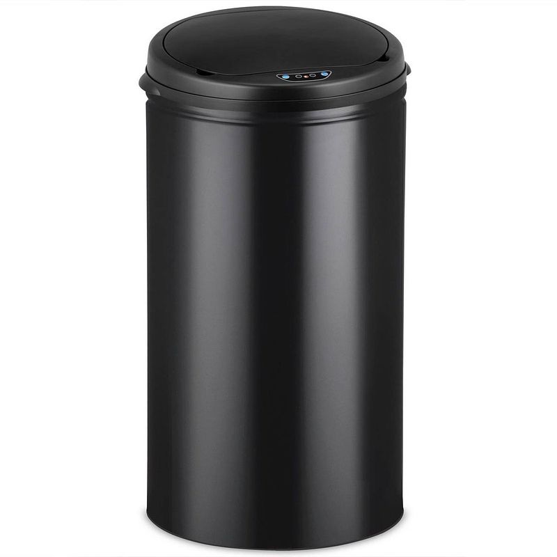 Foto van Deuba - vuilnisbak met sensor - rvs - zwart - 40 liter