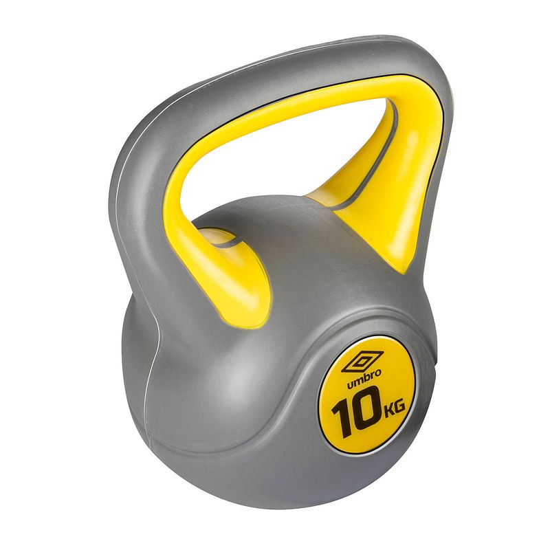 Foto van Umbro kettlebell 10kg - instapgewicht man - beginner - kunststof gewicht - grijs