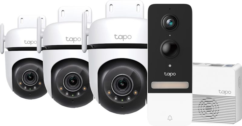 Foto van Tp-link tapo c520ws 3-pack + smart battery video doorbell d230s1