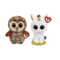 Foto van Ty - knuffel - beanie buddy - percy owl & pegasus unicorn