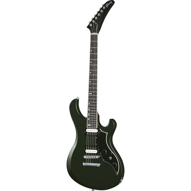 Foto van Gibson modern collection victory dark green satin elektrische gitaar met koffer