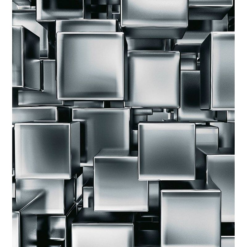 Foto van Dimex metal cubes vlies fotobehang 225x250cm 3-banen