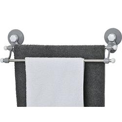 Foto van Gebor - zelfklevend handdoekenrek met 2 handdoek ophang stangen - muur / wand bevestiging met zuignappen -