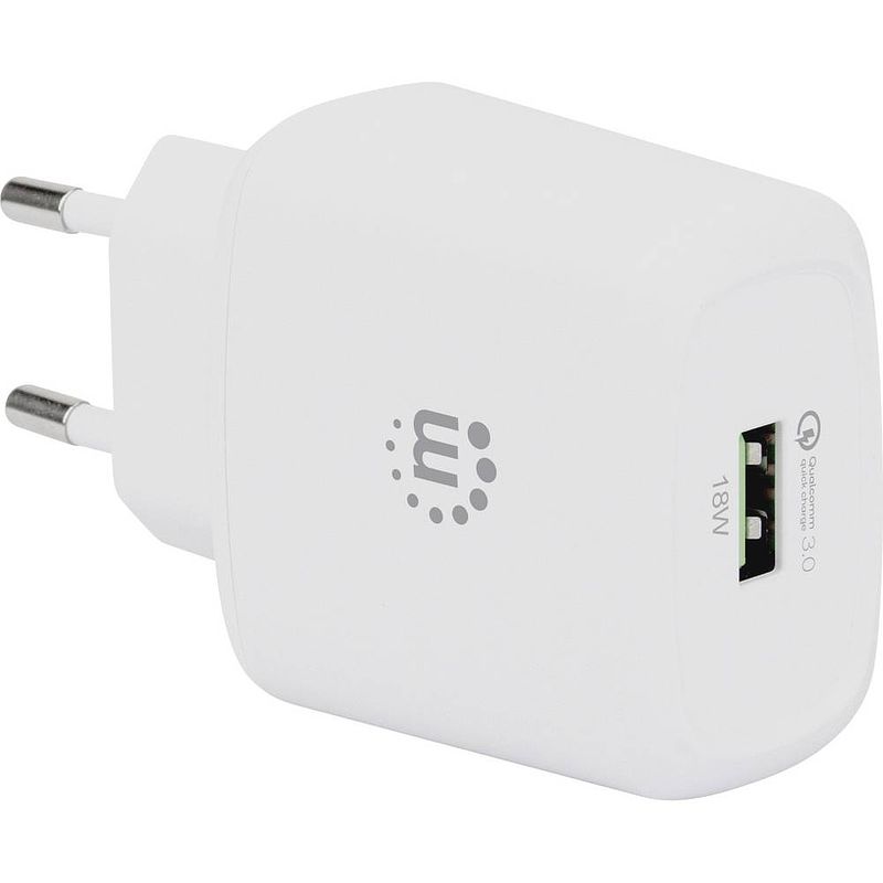 Foto van Manhattan 102285 102285 usb-oplader thuis uitgangsstroom (max.) 3 a 1 x usb 3.2 gen 1 bus a (usb 3.0) qualcomm quick charge 3.0