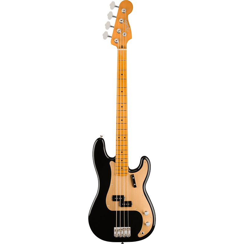 Foto van Fender vintera ii 50s precision bass mn black elektrische basgitaar met deluxe gigbag