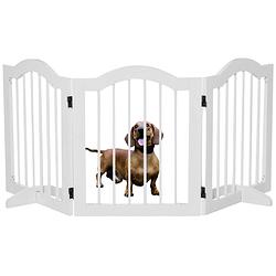 Foto van Paws and claws - hondenhek -deurhekje - dog barrier - 154,5 x 61 cm - opvouwbaar - wit