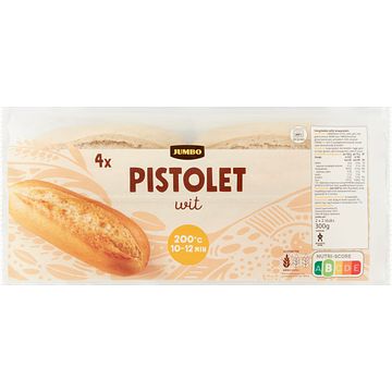 Foto van Jumbo pistolet wit 4 stuks