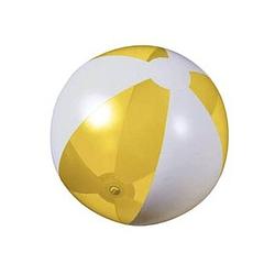 Foto van 3x opblaasbare strandbal geel - strandballen