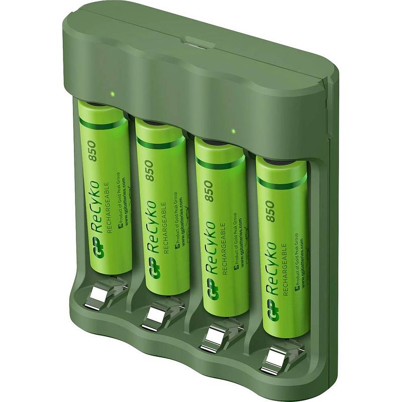 Foto van Gp batteries usb batterijlader b421 + 4x aaa 850 mah