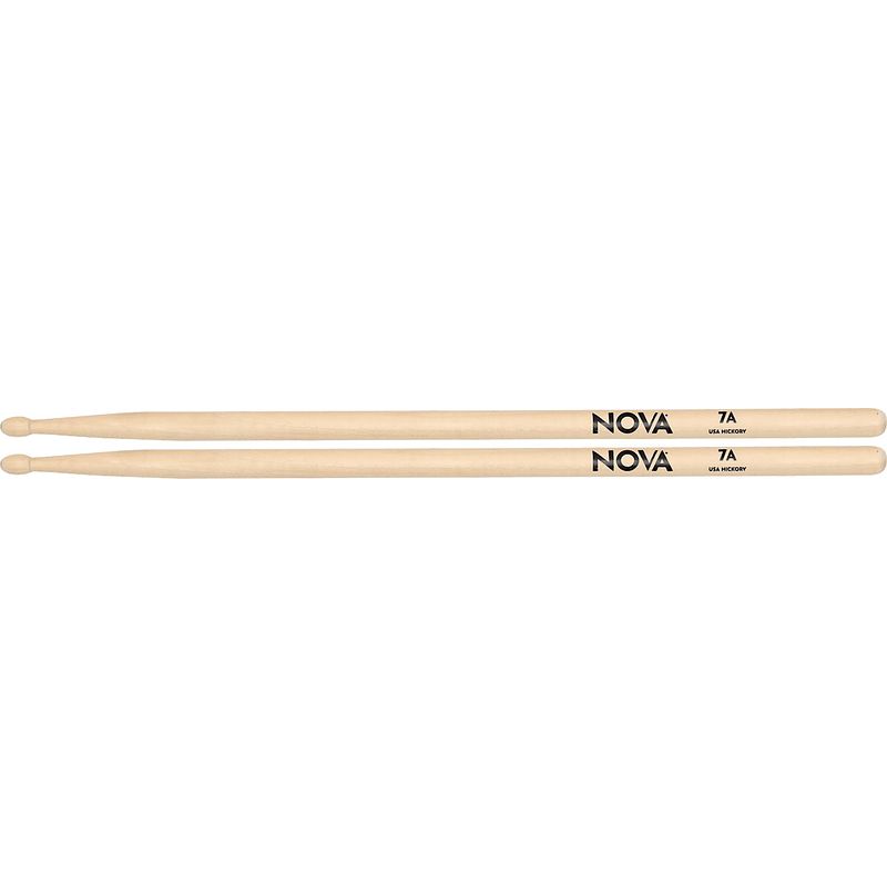 Foto van Nova by vic firth 7a hickory drumstokken met houten tip