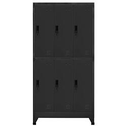 Foto van The living store lockerkast modern - lockerkast - 90x45x180 cm - antraciet - staal