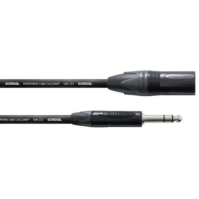 Foto van Cordial cpm 5 mv xlr adapterkabel [1x xlr-stekker - 1x jackplug male 6,3 mm] 5.00 m zwart