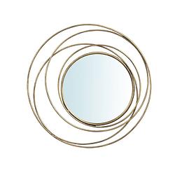 Foto van Ptmd bellinda gold metal wall mirror thin circles round