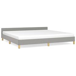 Foto van The living store bedframe - lichtgrijs - 203 x 206 x 50 cm - geschikt voor 200 x 200 cm matras - ademend en duurzaam -