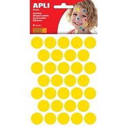 Foto van Apli kids stickers, cirkel diameter 20 mm, blister met 180 stuks, geel