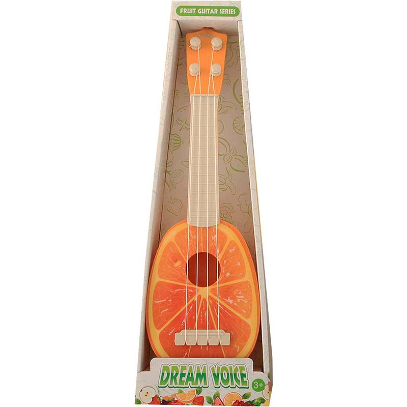 Foto van Jonotoys gitaar fruit junior 36 x 11,5 x 3,5 cm oranje