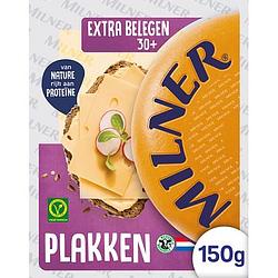 Foto van Milner extra belegen 30+ kaas 6 plakken 150g bij jumbo